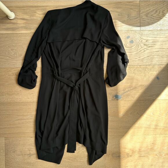 Aritzia Babaton Long Sleeve Flowy Trench Coat Black S - Picture 7 of 9